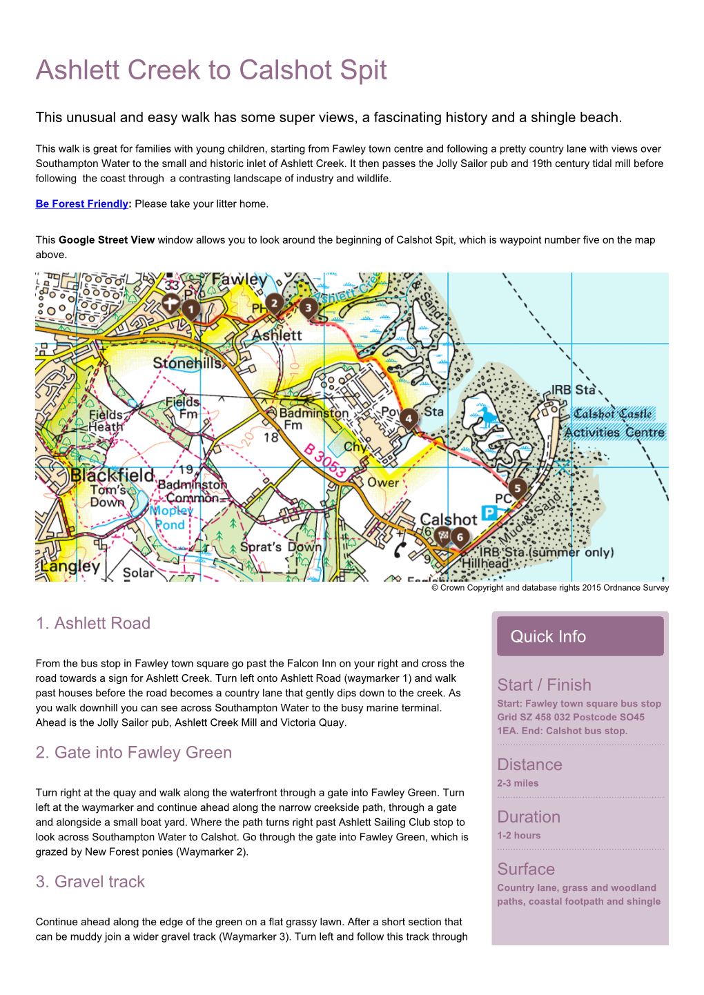 Ashlett Creek to Calshot Spit