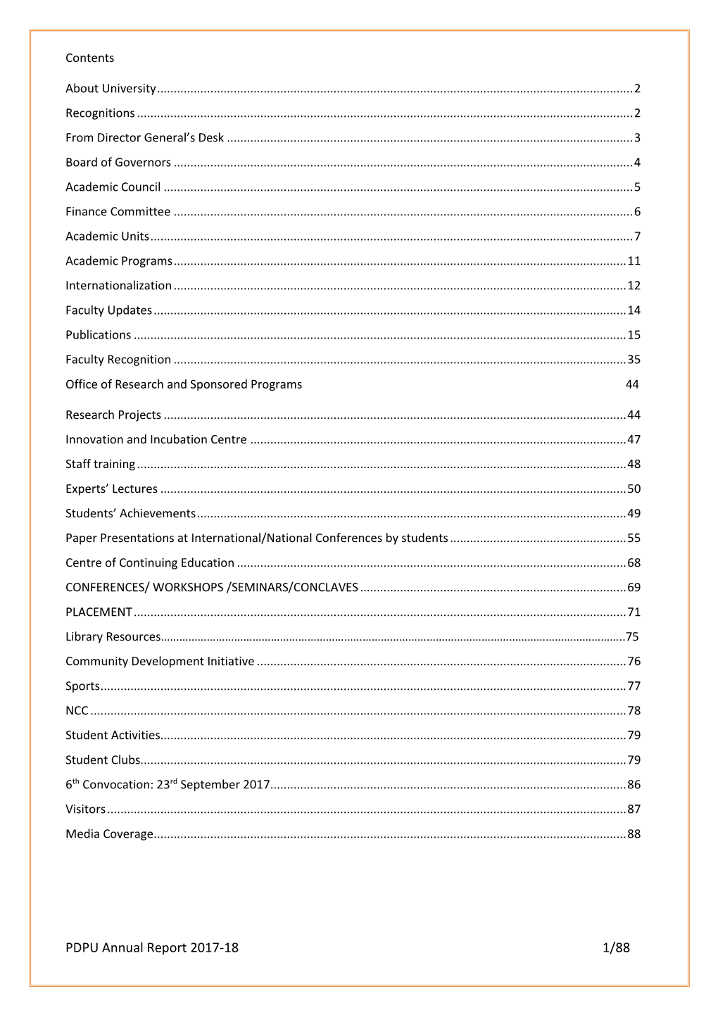 PDPU Annual Report 2017-18 1/88