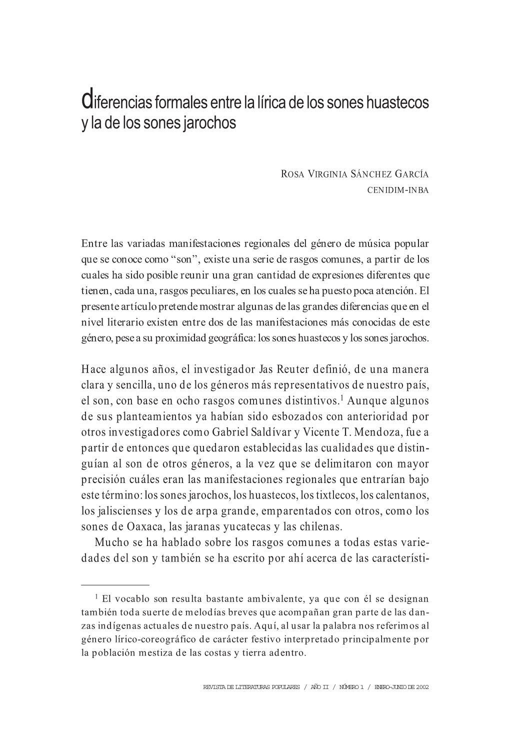 Diferencias Formales Entre La Lírica De Los Sones Huastecos Y La De Los Sones Jarochos