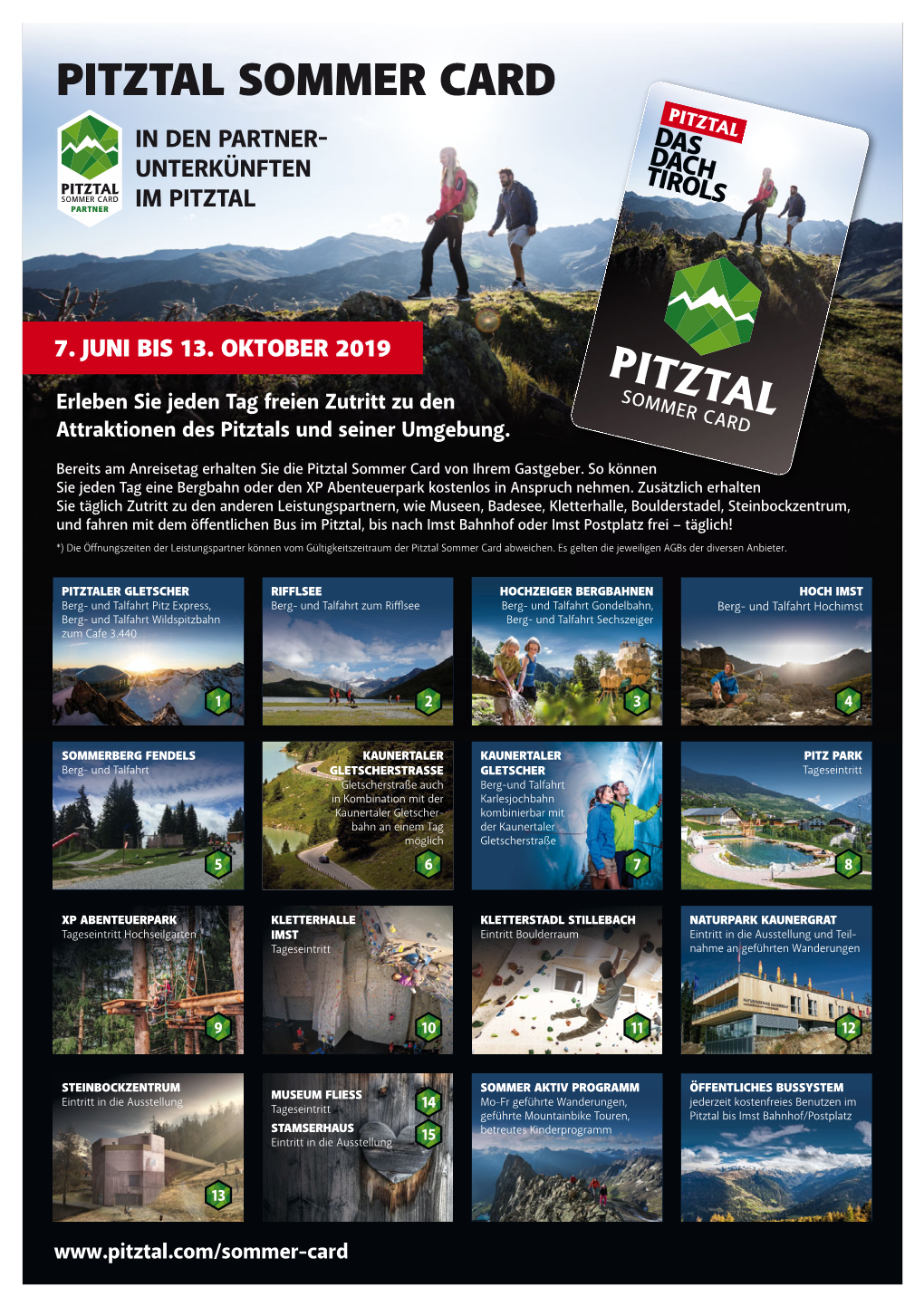 Pitztal Sommer Card in Den Partner- Unterkünften Im Pitztal