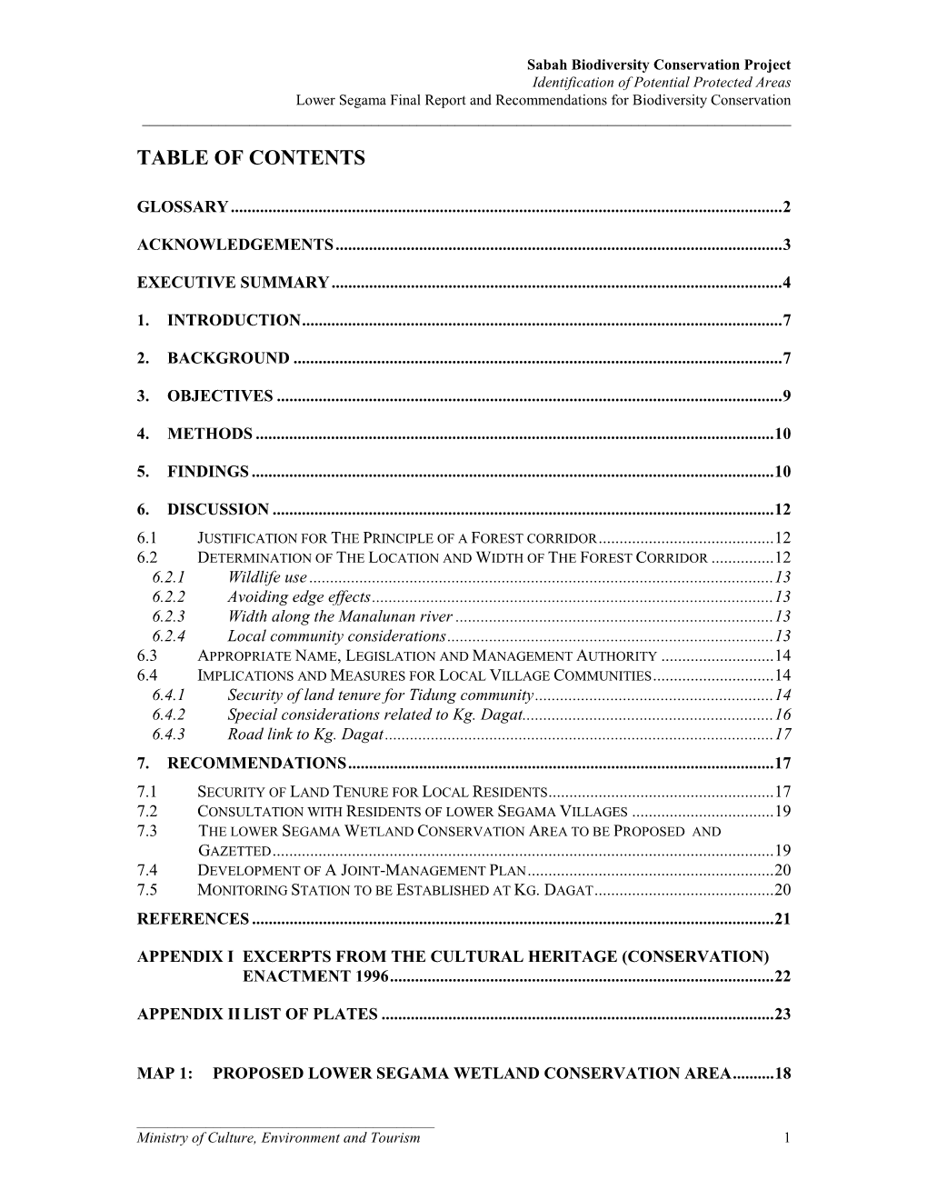 Table of Contents