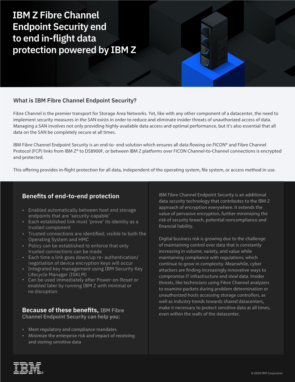 IBM Z Fibre Channel Endpoint Security End to End In-Flight Data Protection Powered by IBM Z
