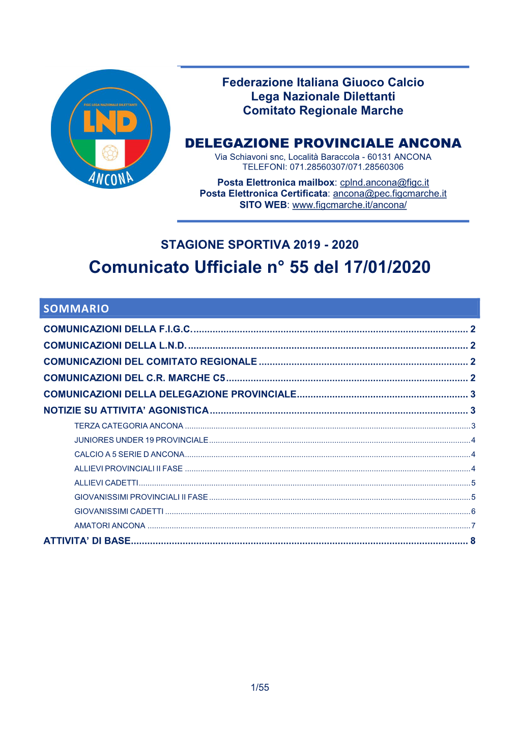 Cu N° 55 Delegazione Provinciale Di Ancona (PDF)