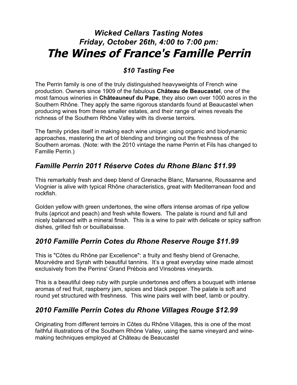 The Wines of France's Famille Perrin