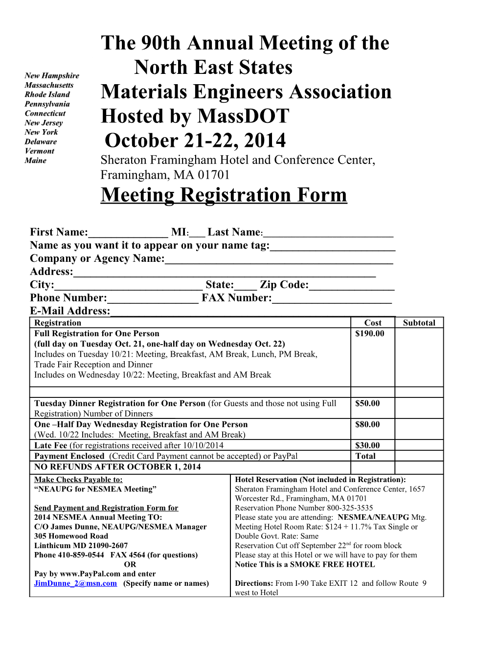 North East States Materials Engineers Association