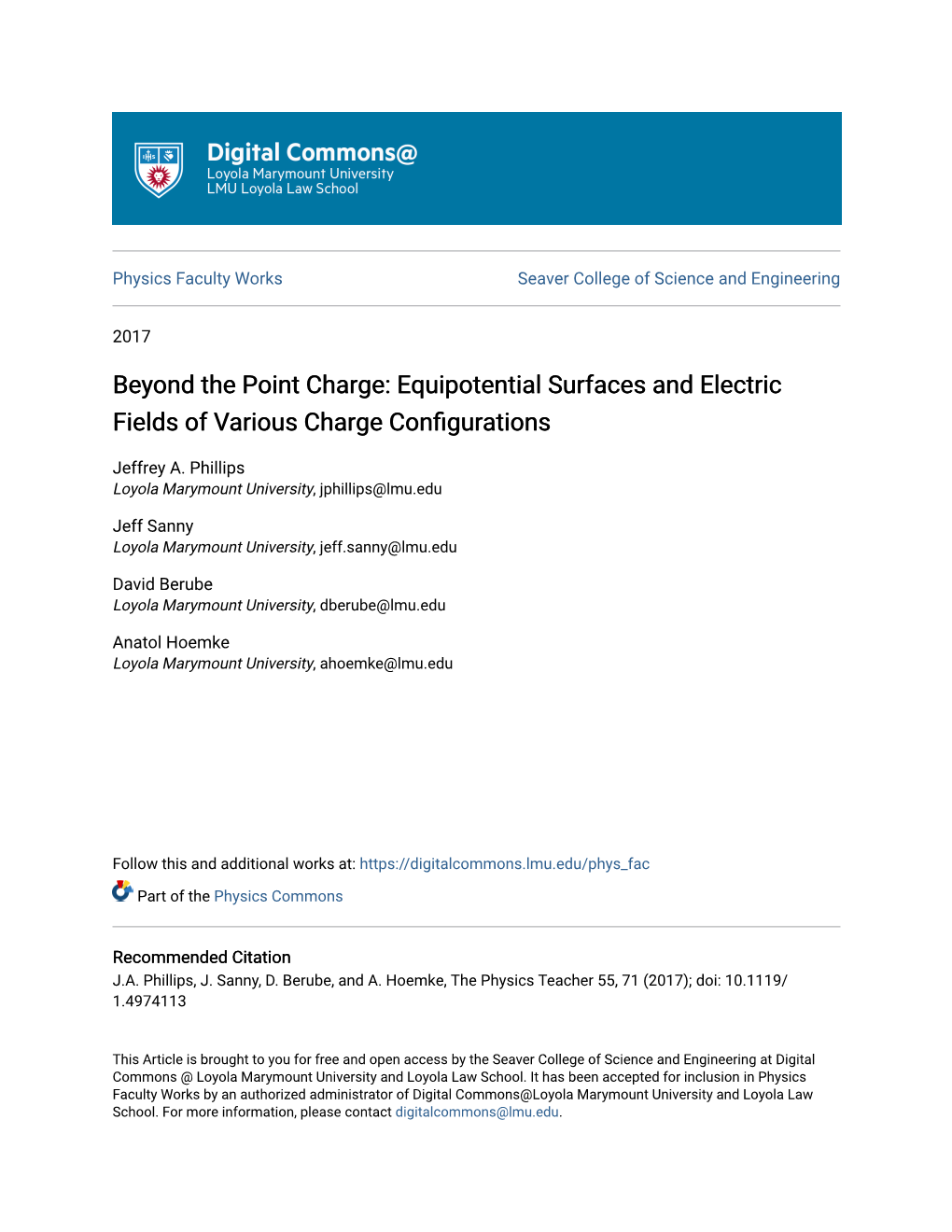 Equipotential Surfaces and Electric Fields of Various Charge Configurations