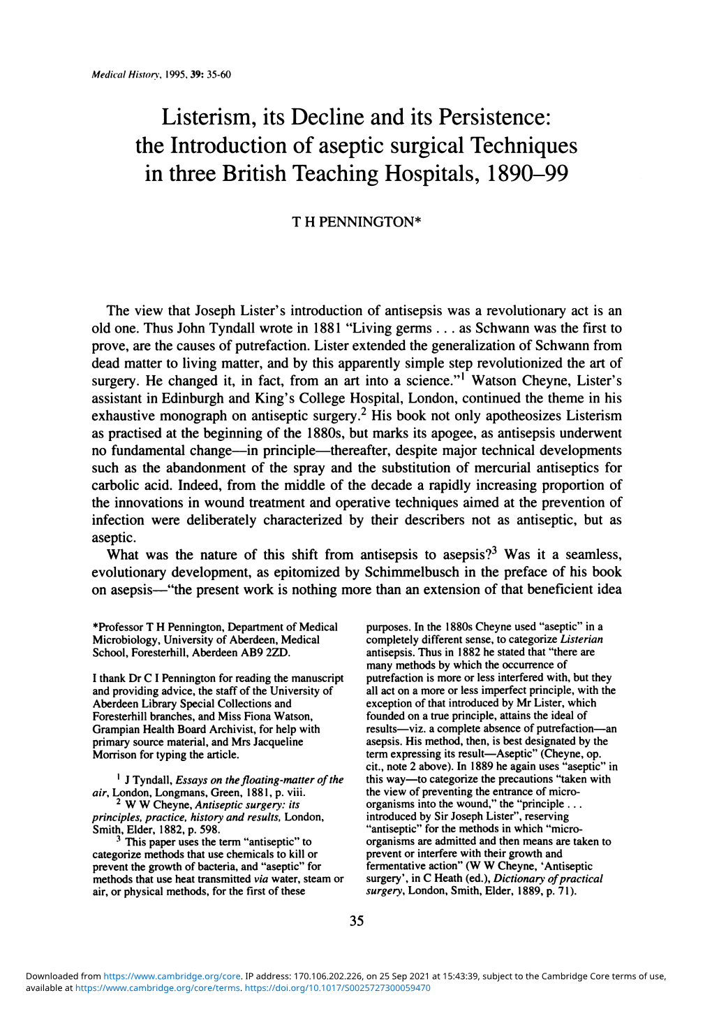 In Three British Teaching Hospitals, 1890-99