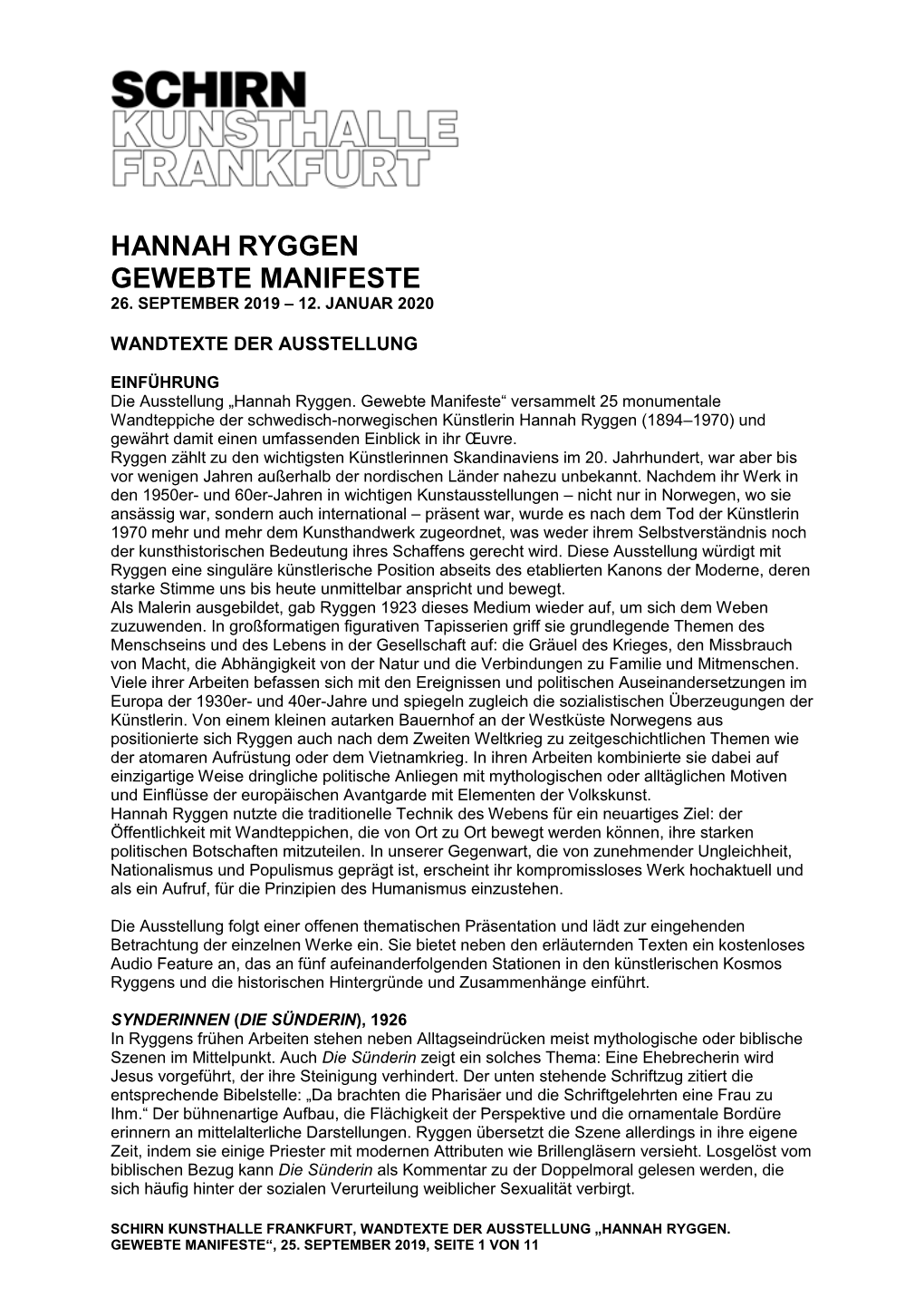 Hannah Ryggen Gewebte Manifeste 26
