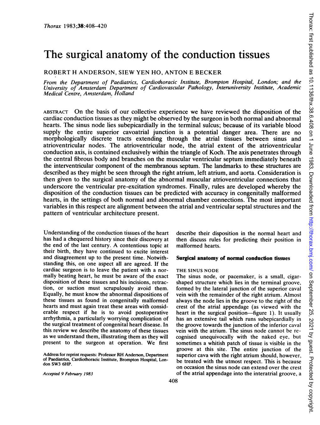 The Surgical Anatomy of the Conduction Tissues