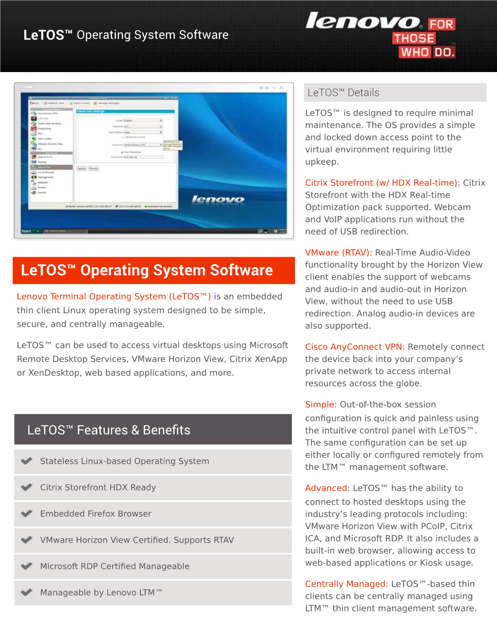 Letos™ Operating System Software