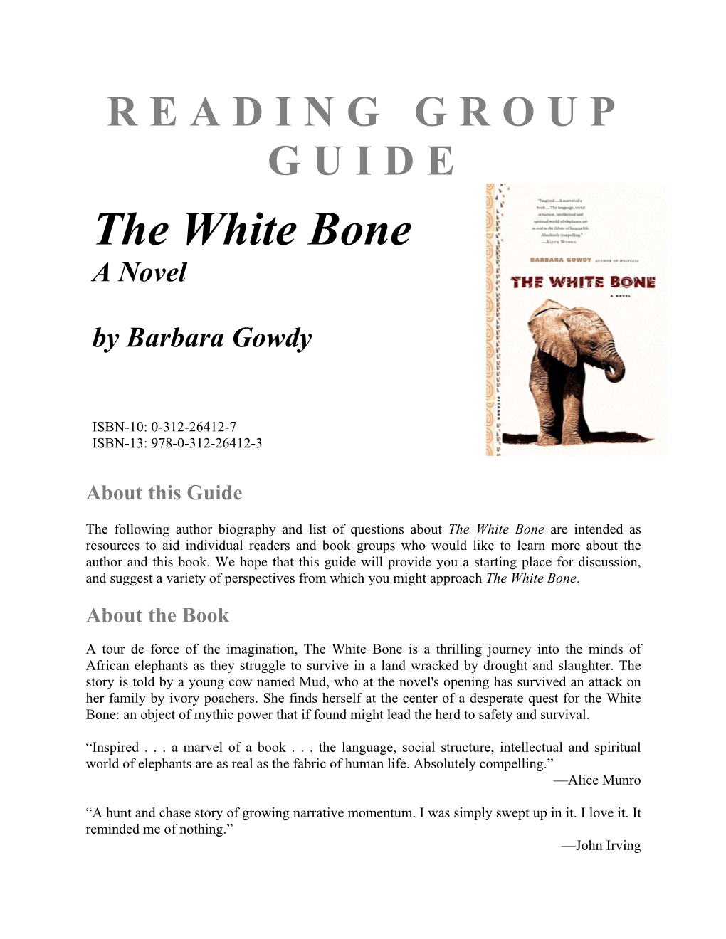 Reading Group Guide