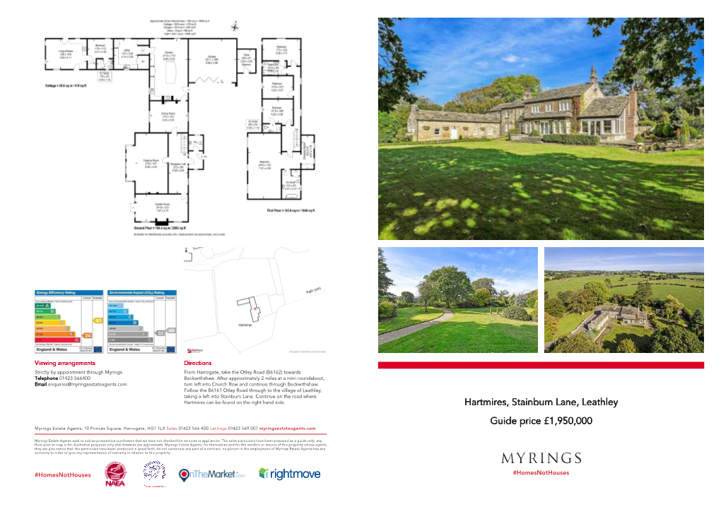 Hartmires, Stainburn Lane, Leathley Guide Price £1,950,000