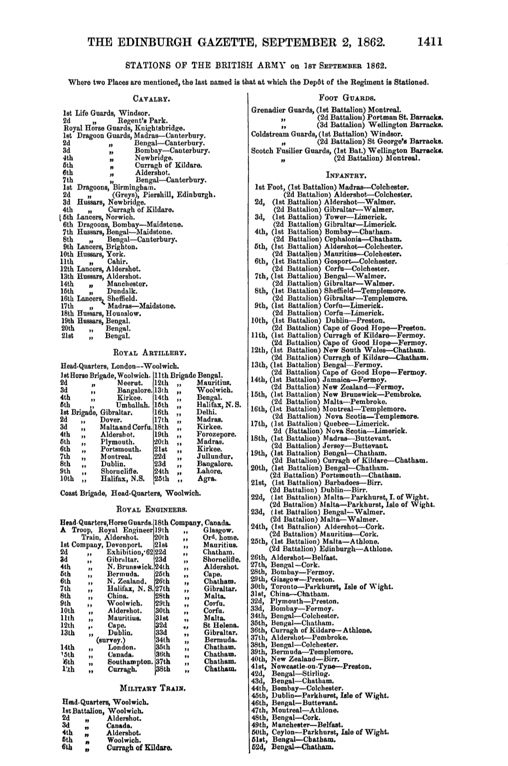 The Edinbukgh Gazette, Septembek 2, 1862. 1411