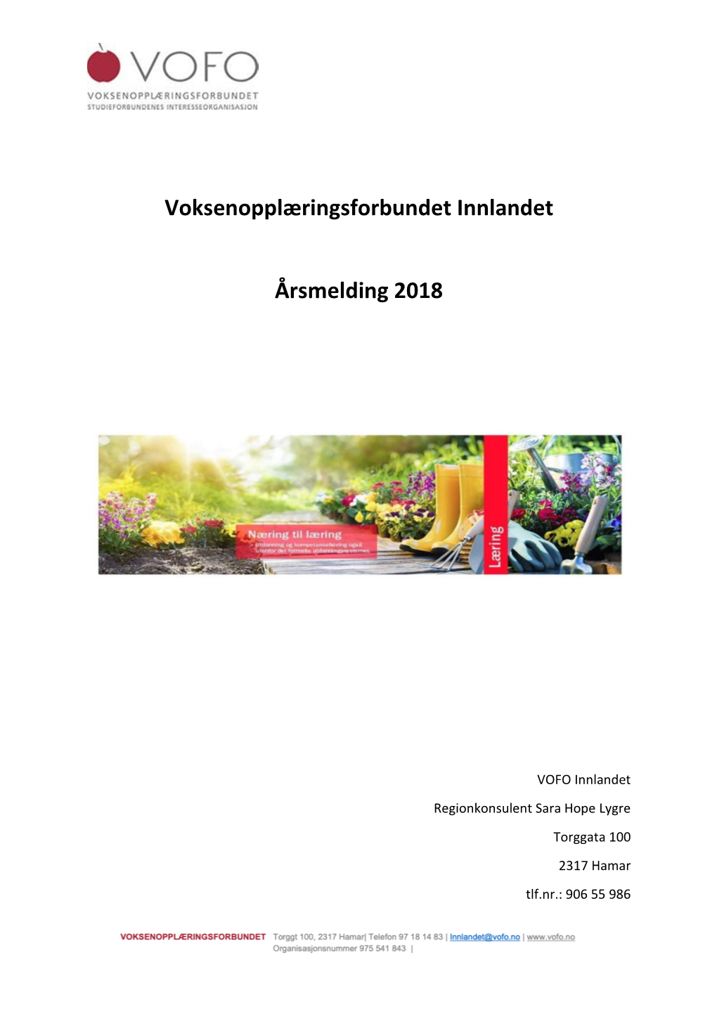 Voksenopplæringsforbundet Innlandet Årsmelding 2018