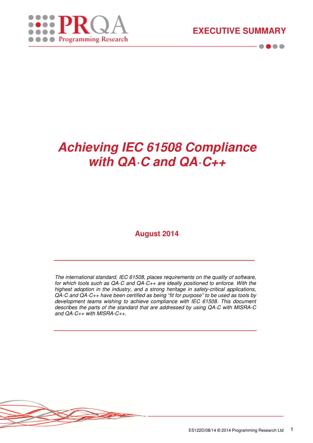 Achieving IEC 61508 Compliance with QA·C and QA·C++