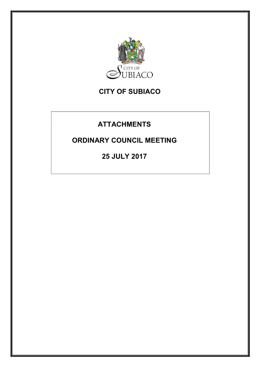 City of Subiaco Attachments Ordinary Council Meeting