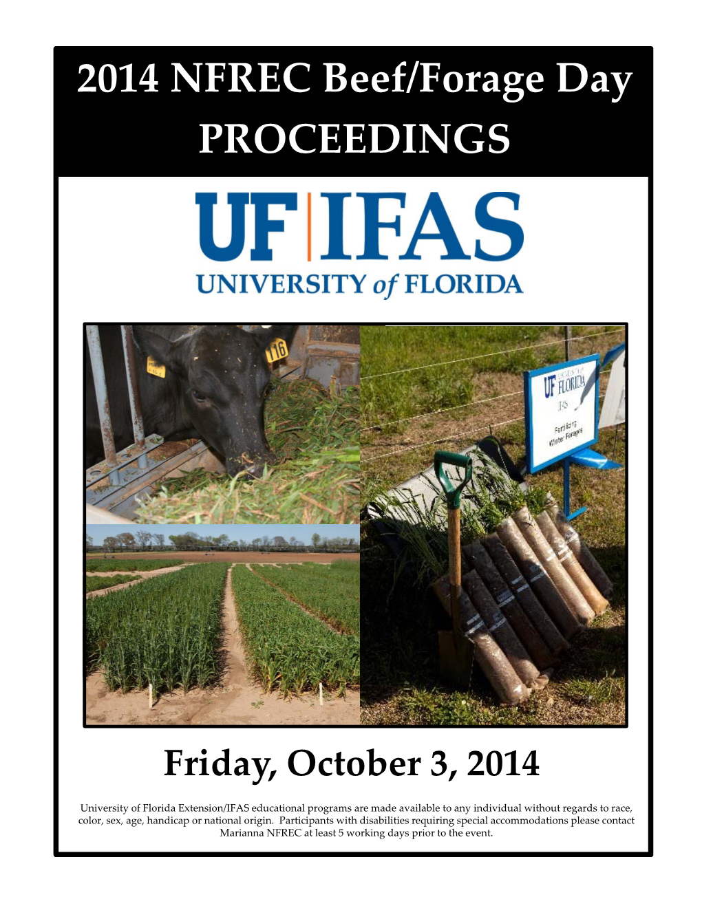 2014 NFREC Beef/Forage Day PROCEEDINGS