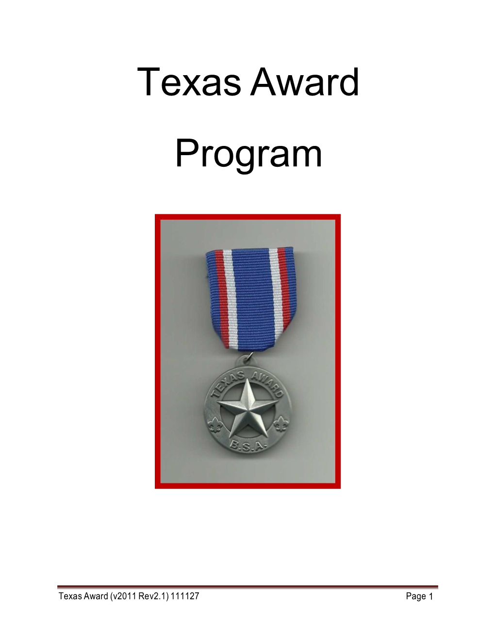 Texas Award Program
