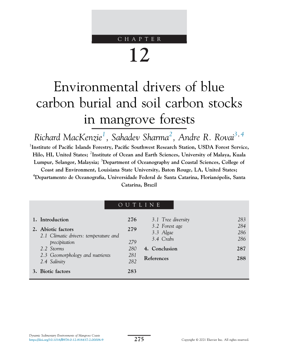 Dynamic Sedimentary Environments of Mangrove Coasts 275 Copyright © 2021 Elsevier Inc