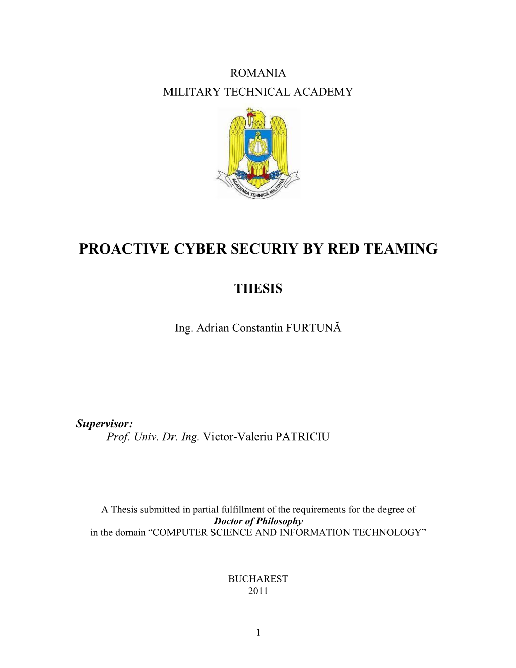 Proactive Cyber Securiy by Red Teaming