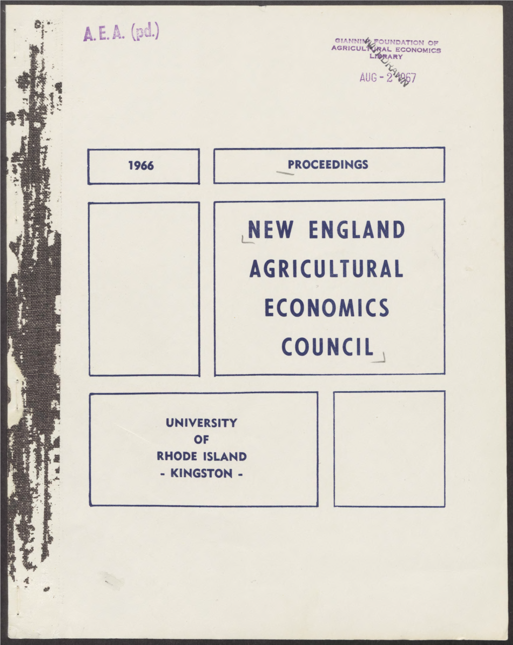 New England Agricultural Economics Council