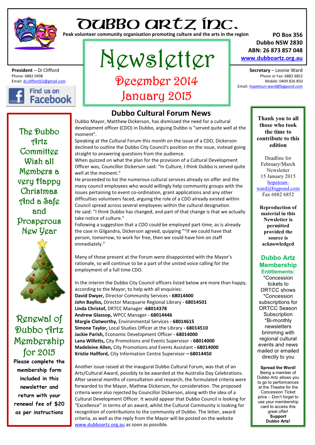 Newsletter Dec14 Jan15