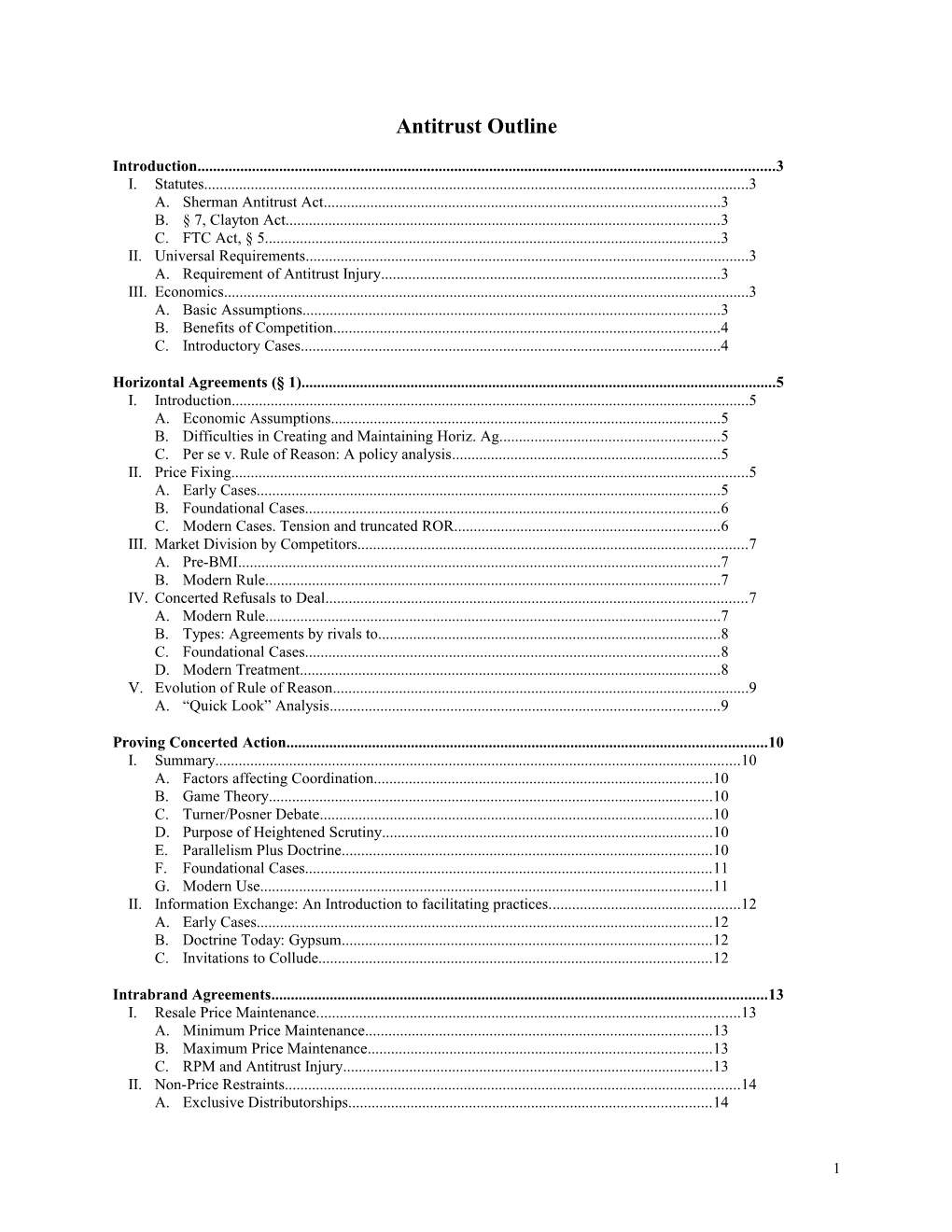 Antitrust Outline s2