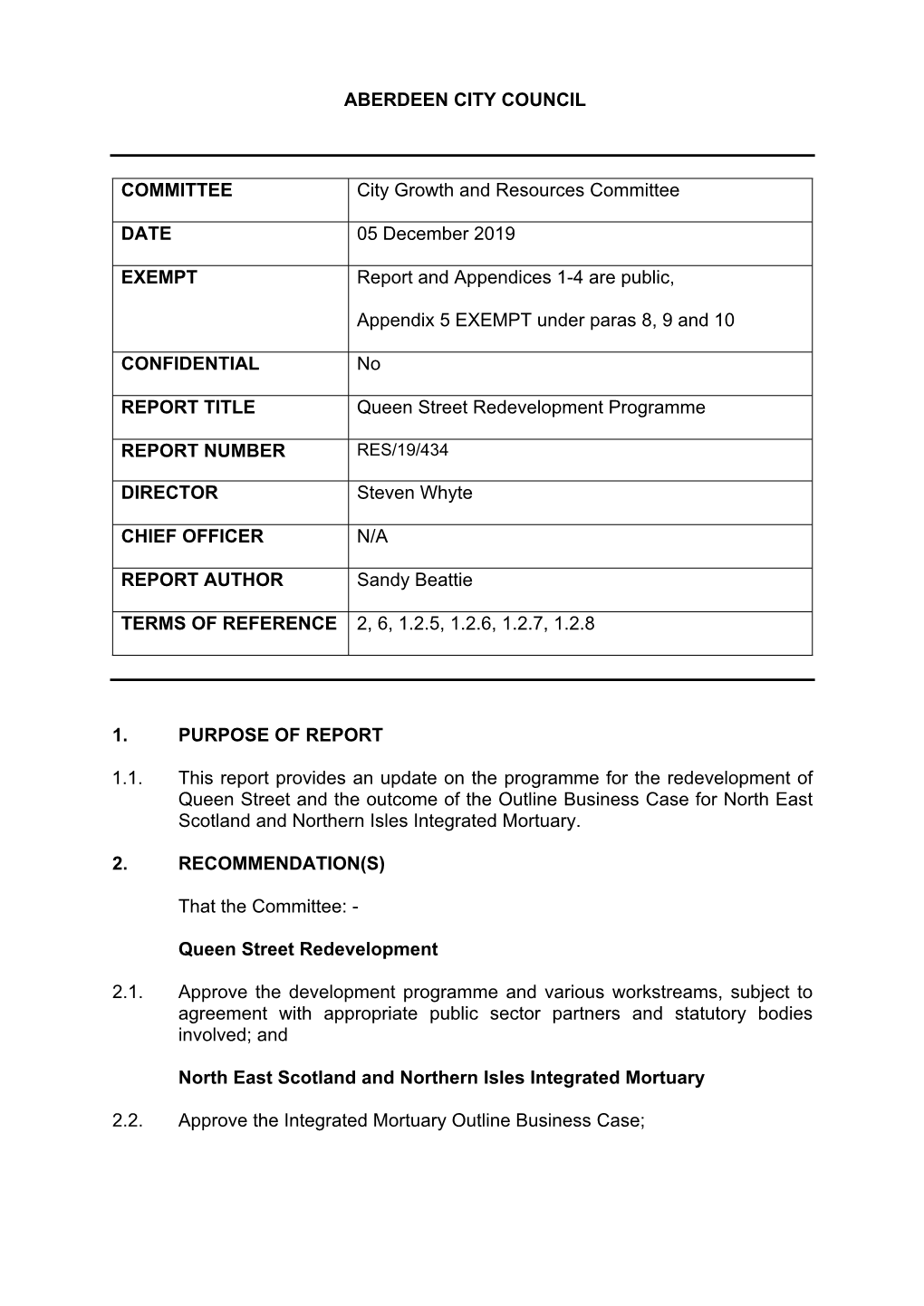 Queen Street Redevelopment Programme