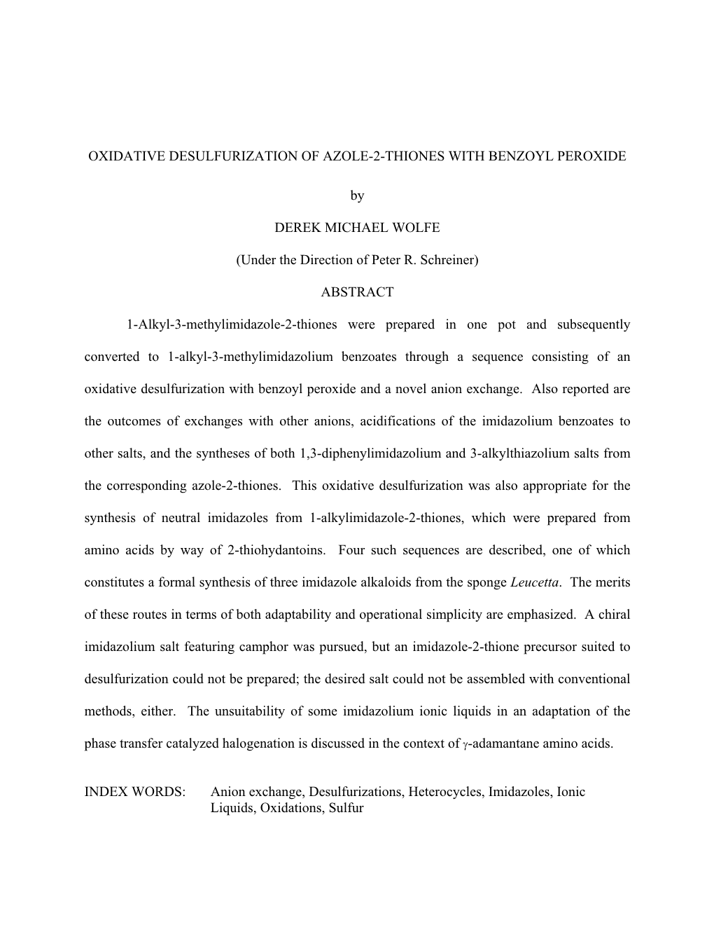 Oxidative Desulfurization of Azole-2-Thiones with Benzoyl Peroxide