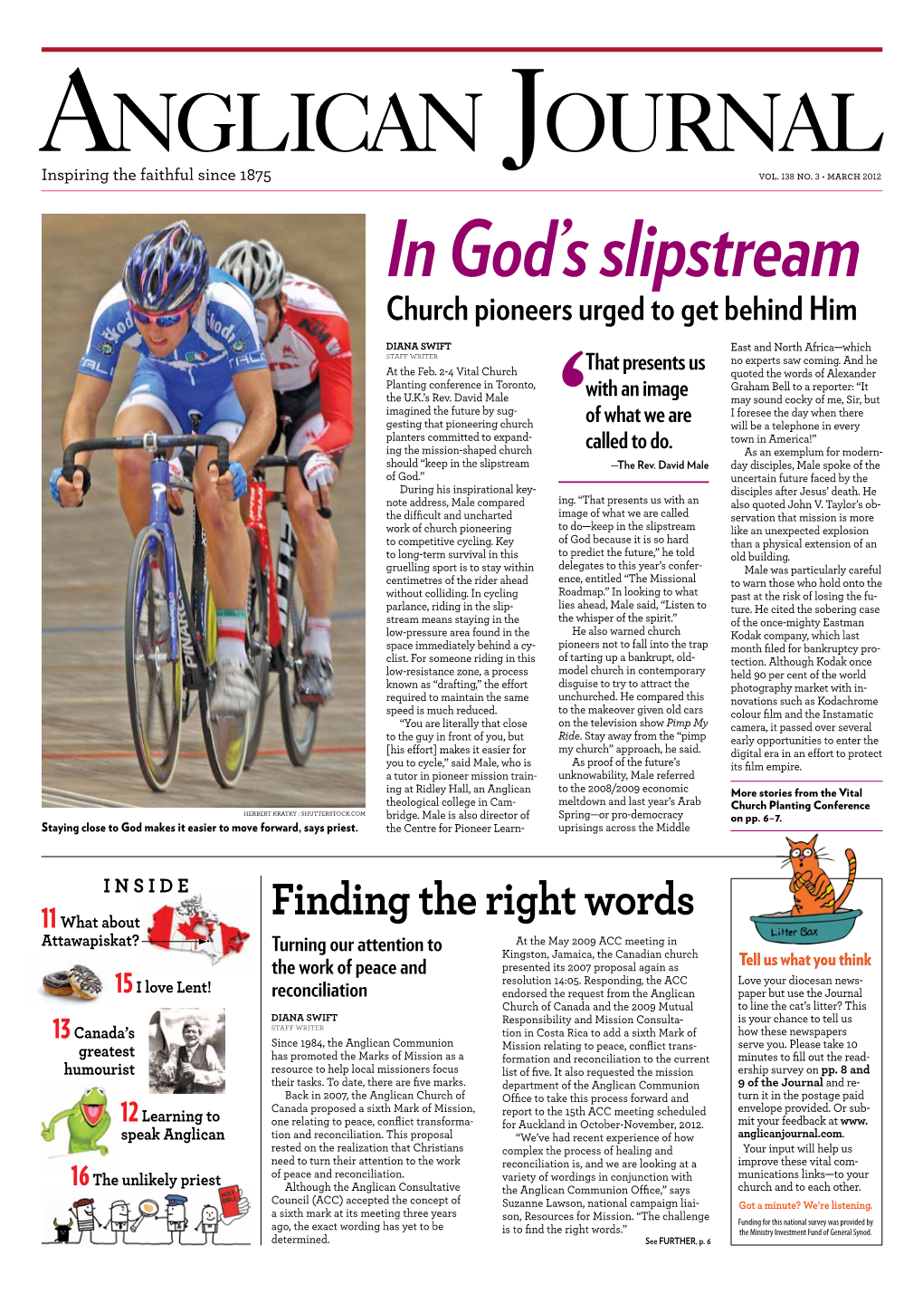 March 2012 in God’S Slipstream Church Pioneers Urged to Get Behind Him