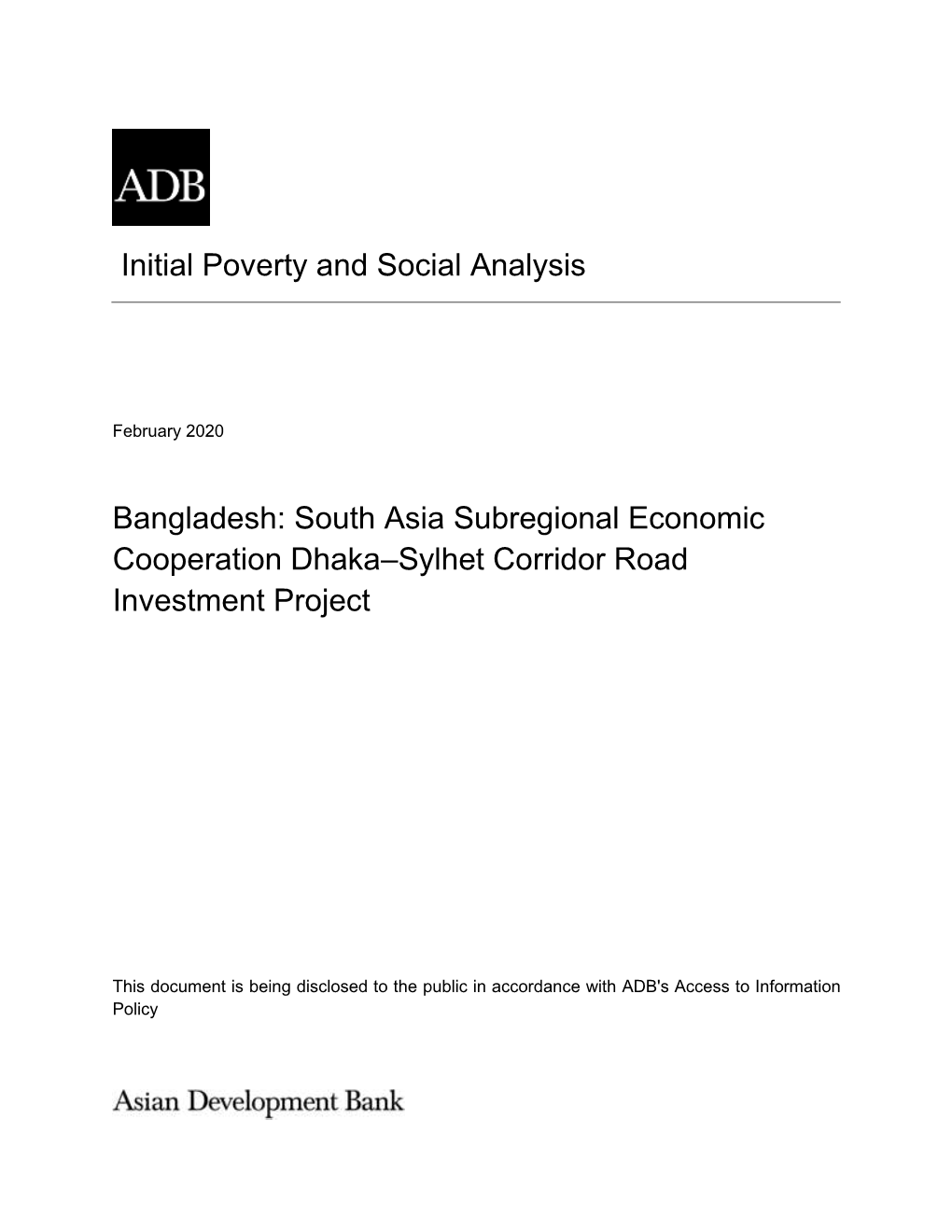 South Asia Subregional Economic Cooperation Dhaka–Sylhet Corridor Road Investment Project