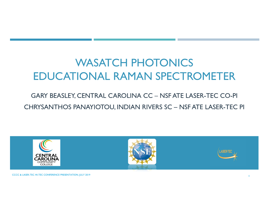 Wasatch Photonics Educational Raman Spectrometer