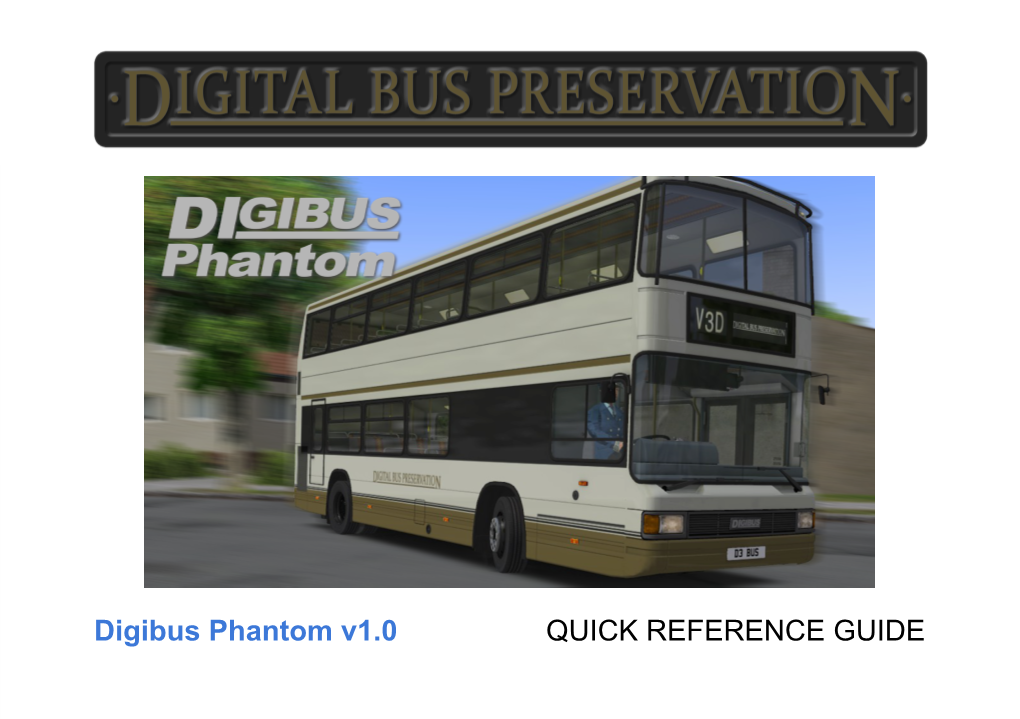 Digibus Phantom V1.0 QUICK REFERENCE GUIDE