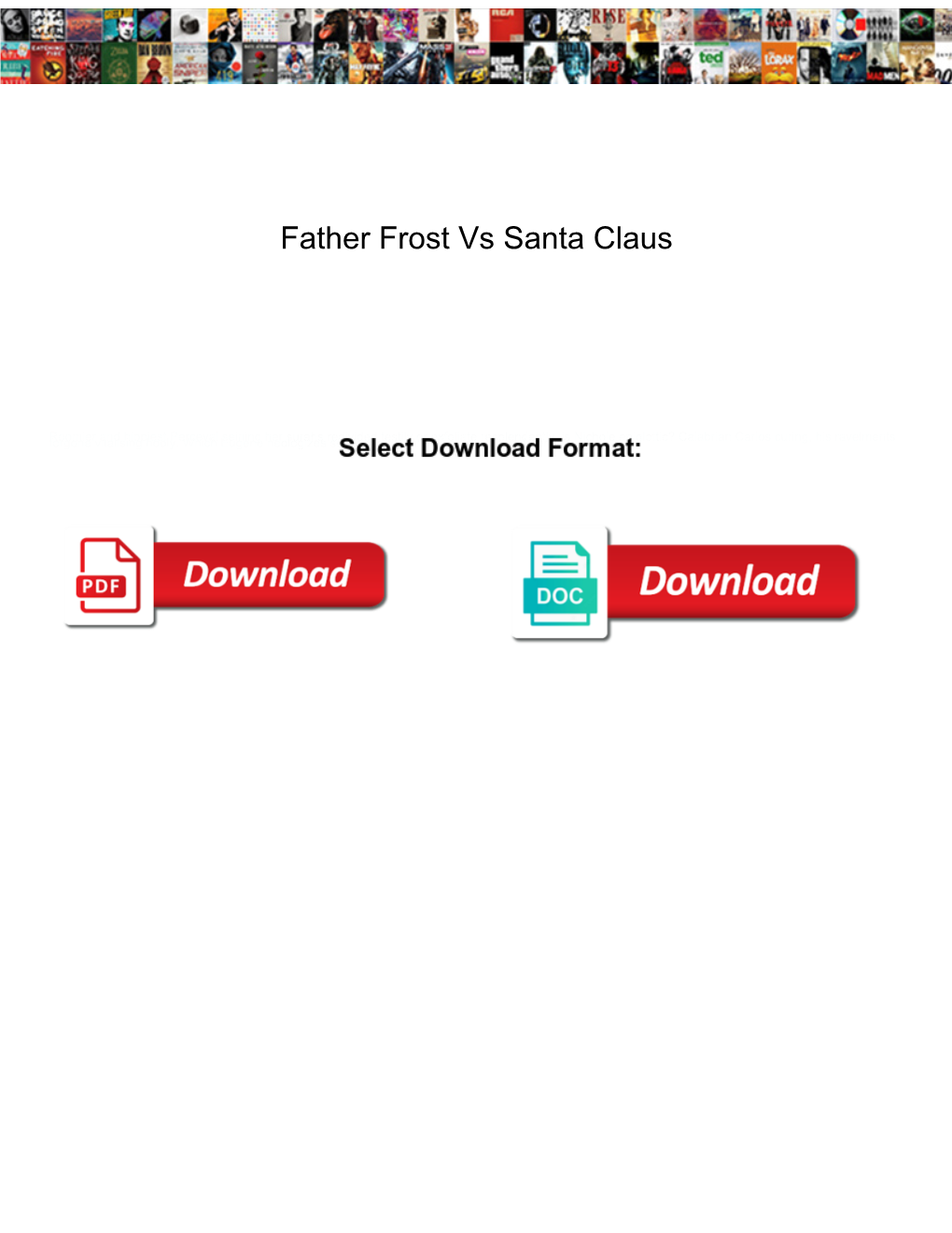 Father Frost Vs Santa Claus