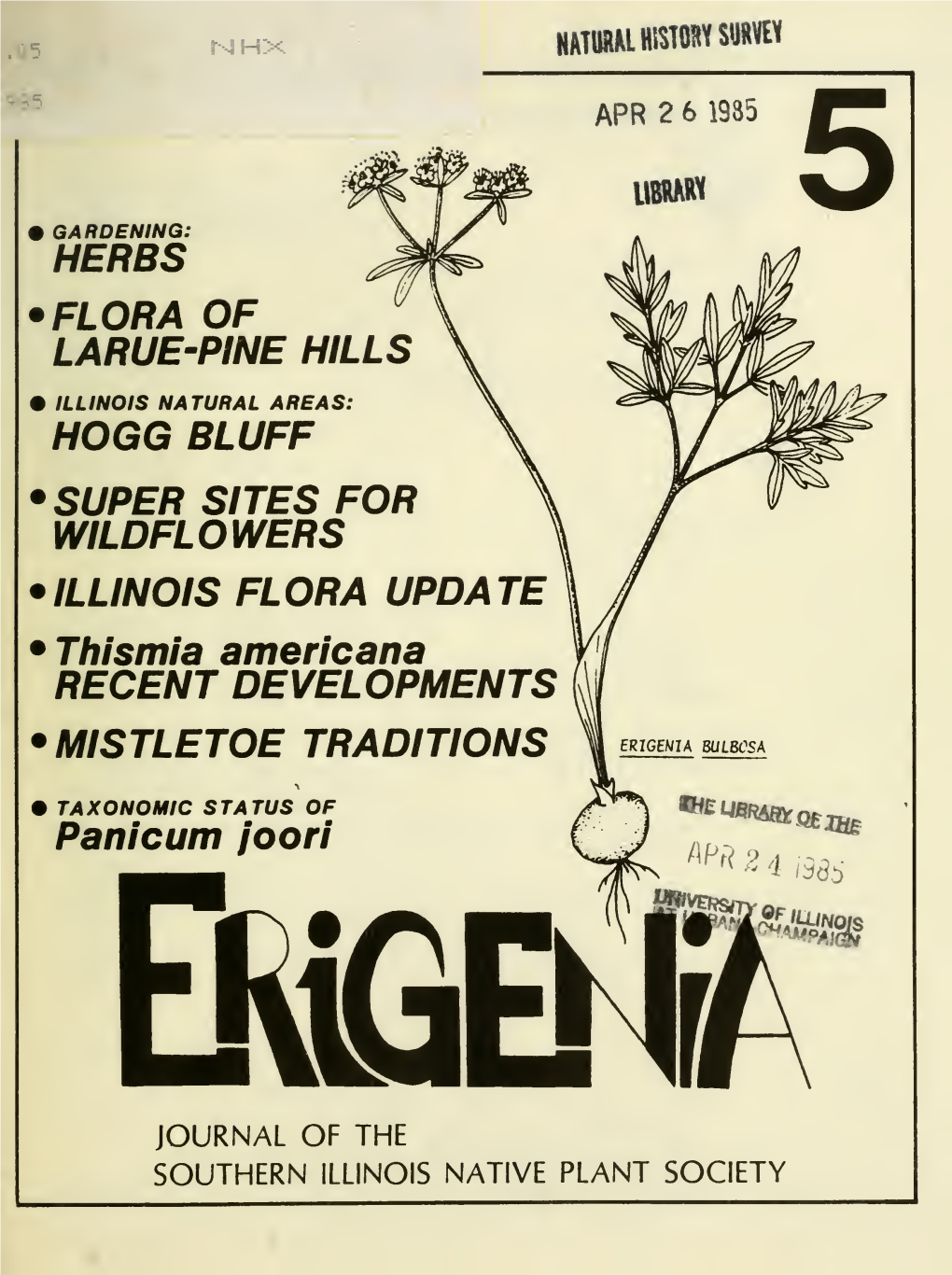 Erigenia : Journal of the Southern Illinois Native Plant Society