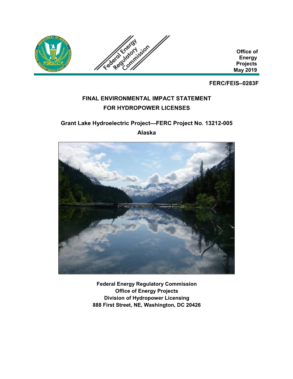 Grant Lake Hydroelectric Project—FERC Project No. 13212-005 Alaska
