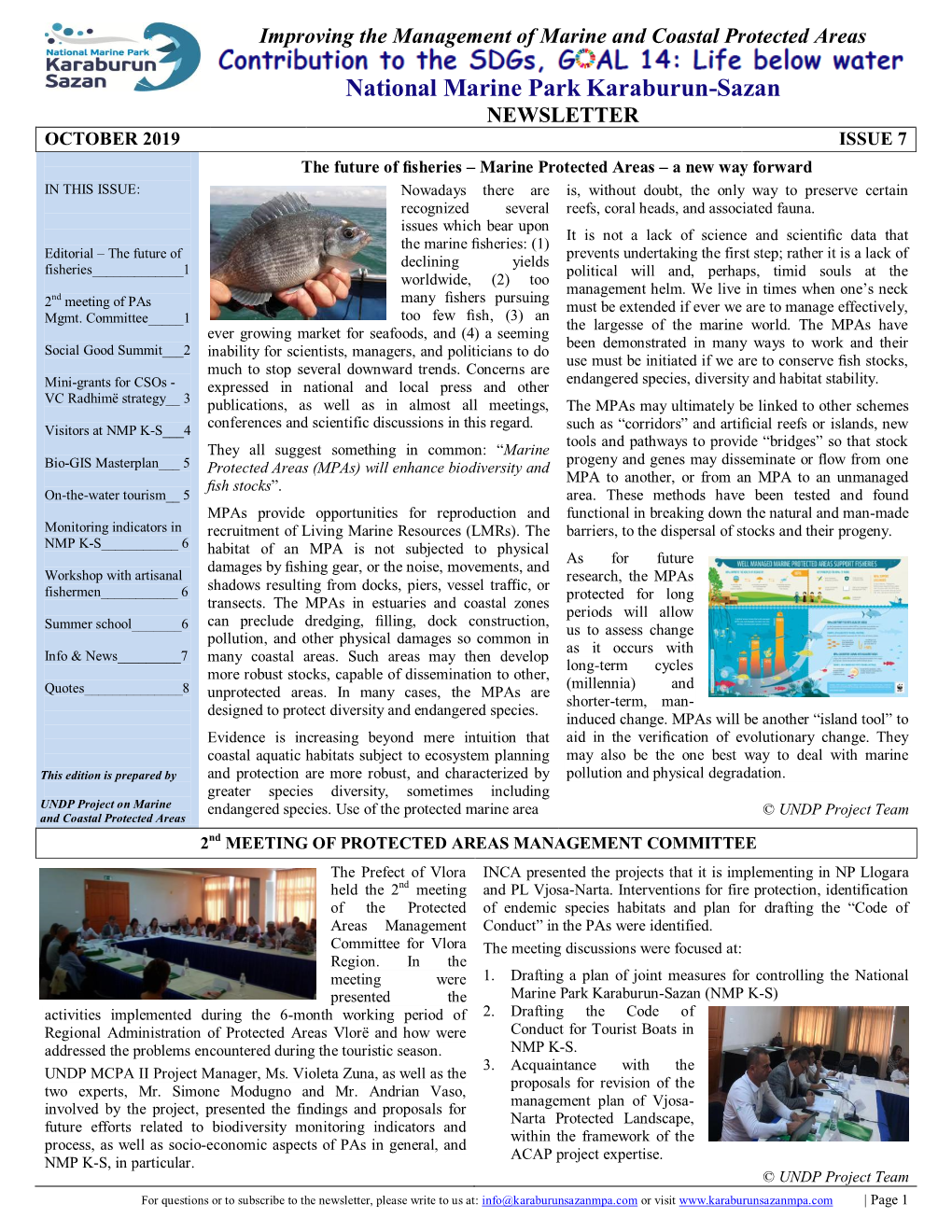 National Marine Park Karaburun-Sazan NEWSLETTER OCTOBER 2019 ISSUE 7