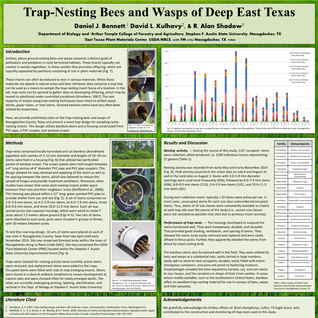 Trap-Nesting Bees and Wasps of Deep East Texas Daniel J