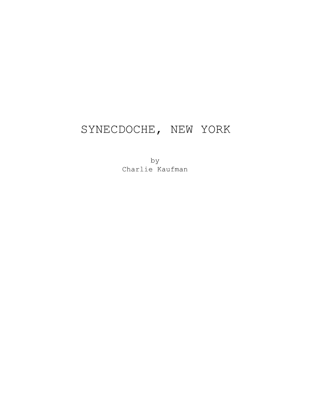 Synecdoche, New York