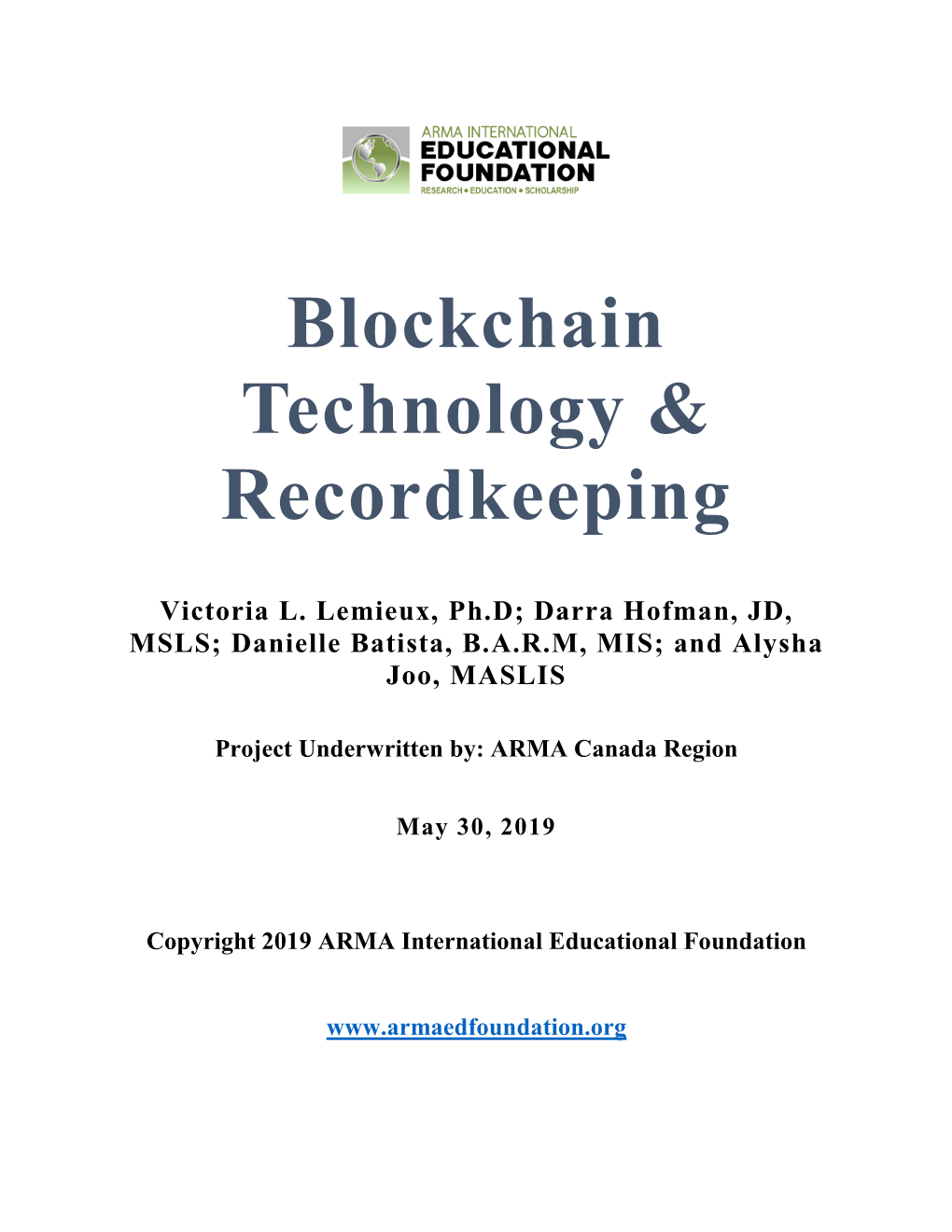 Blockchain Technology & Recordkeeping