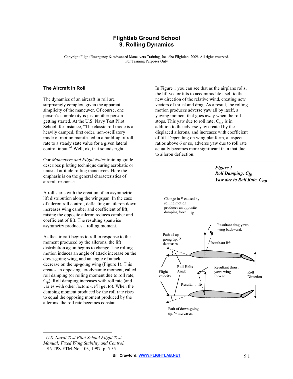 Flightlab Ground School 9. Rolling Dynamics