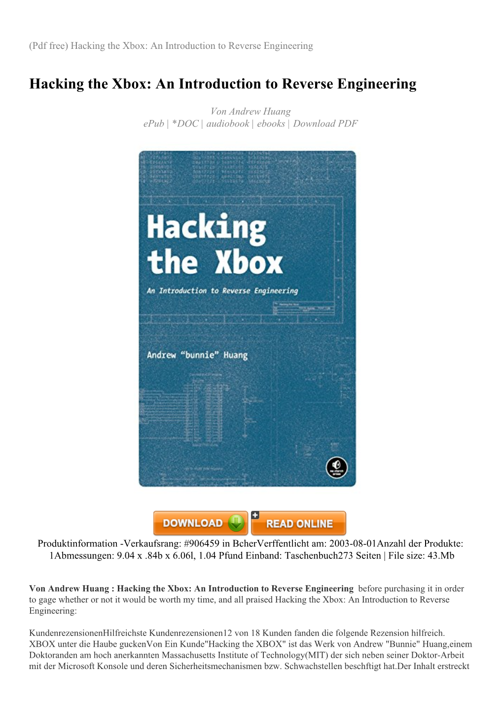 Hacking the Xbox: an Introduction to Reverse Engineering