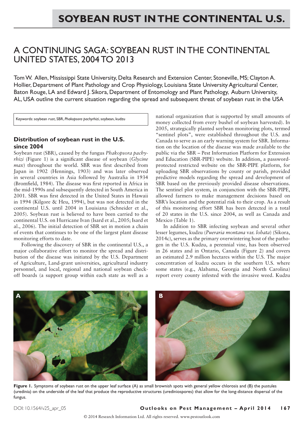 Soybean Rust in the Continental U.S