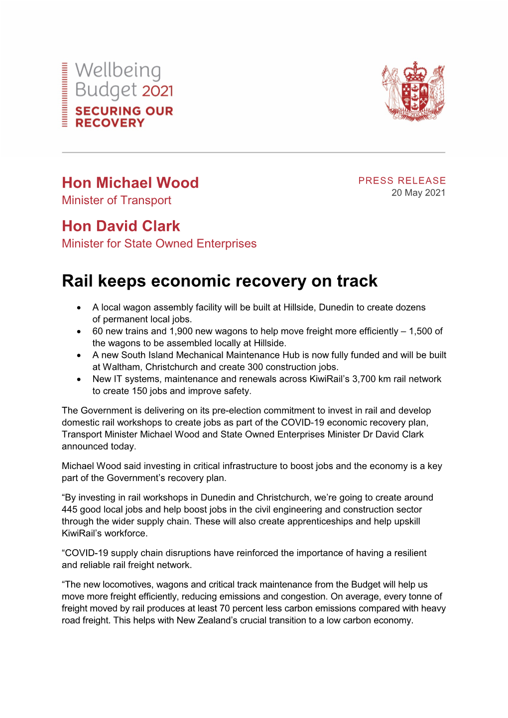 Rail Keeps Economic Recovery on Track