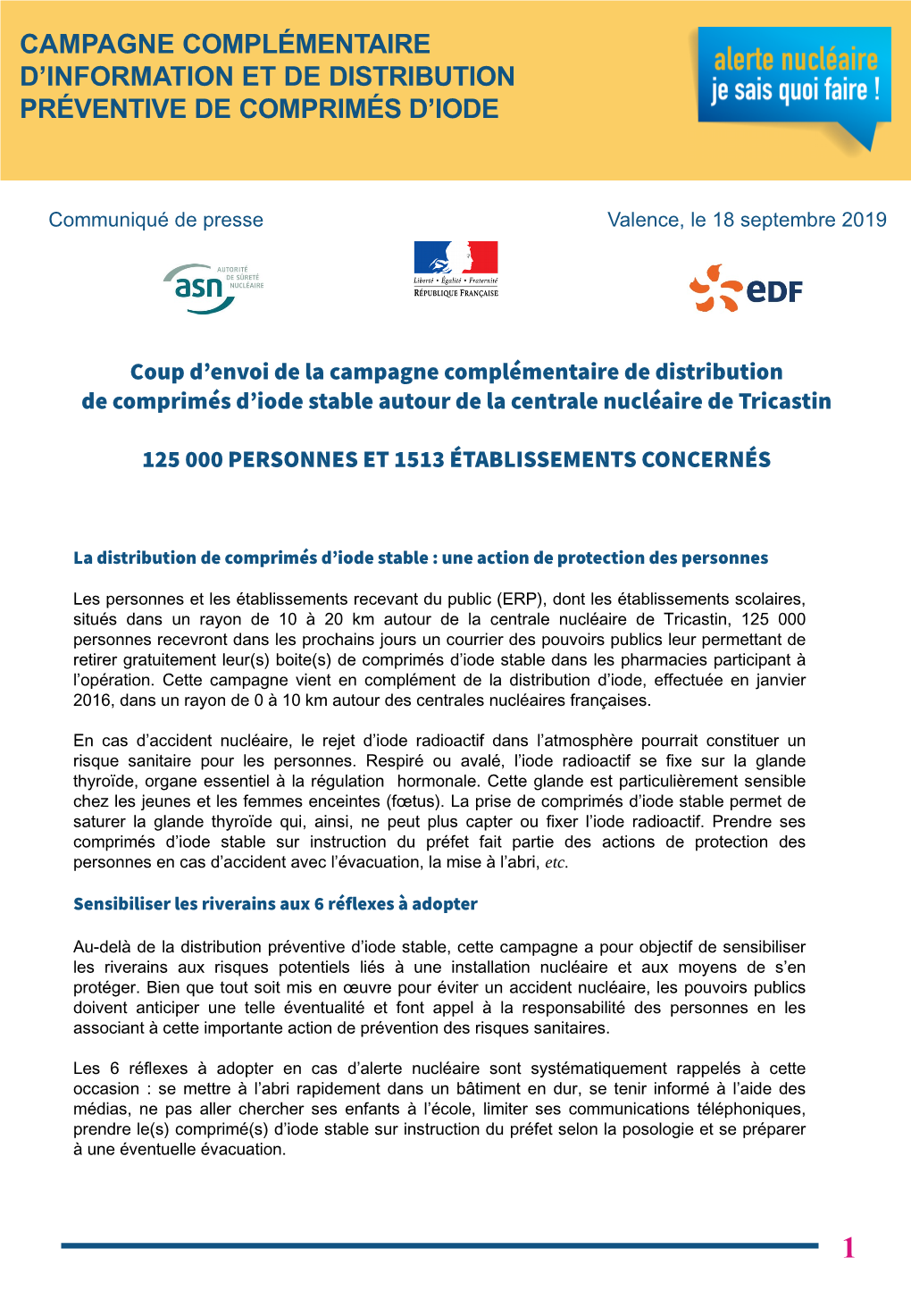 Campagne Complémentaire Distribution Préventive D'iode