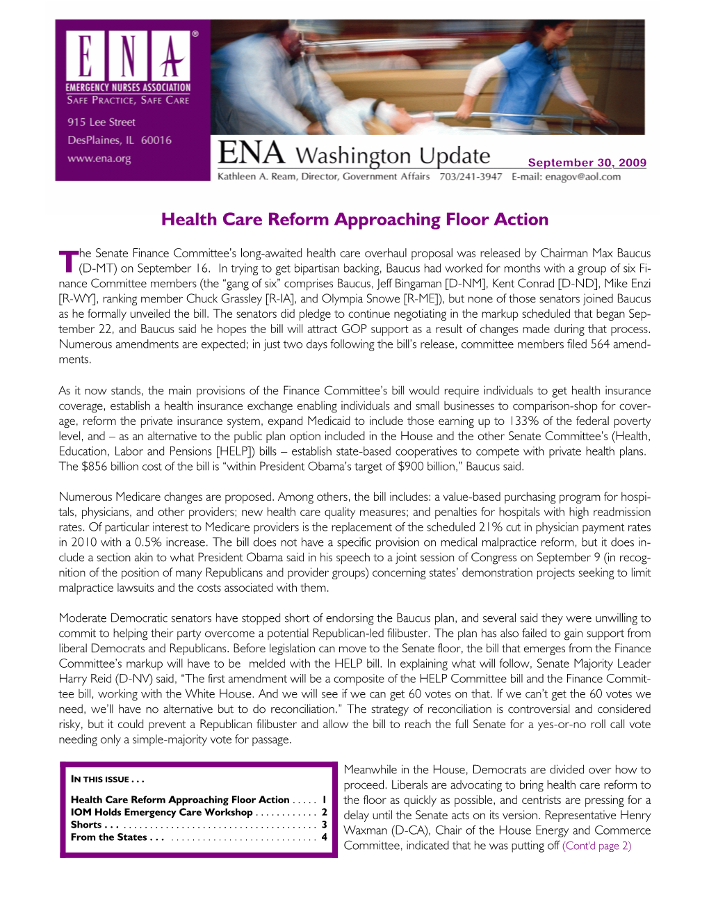 September ENA Washington Update