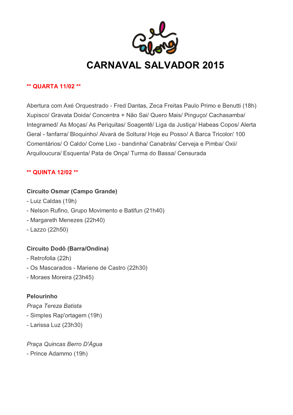 Carnaval Salvador 2015