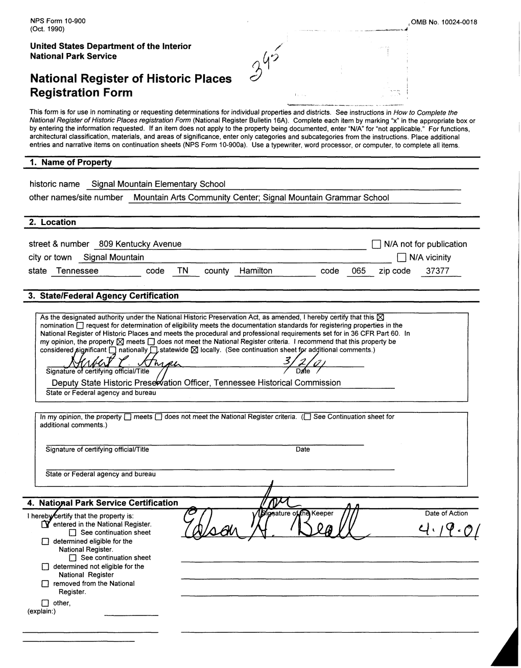 National Register of Historic Places Registration Form