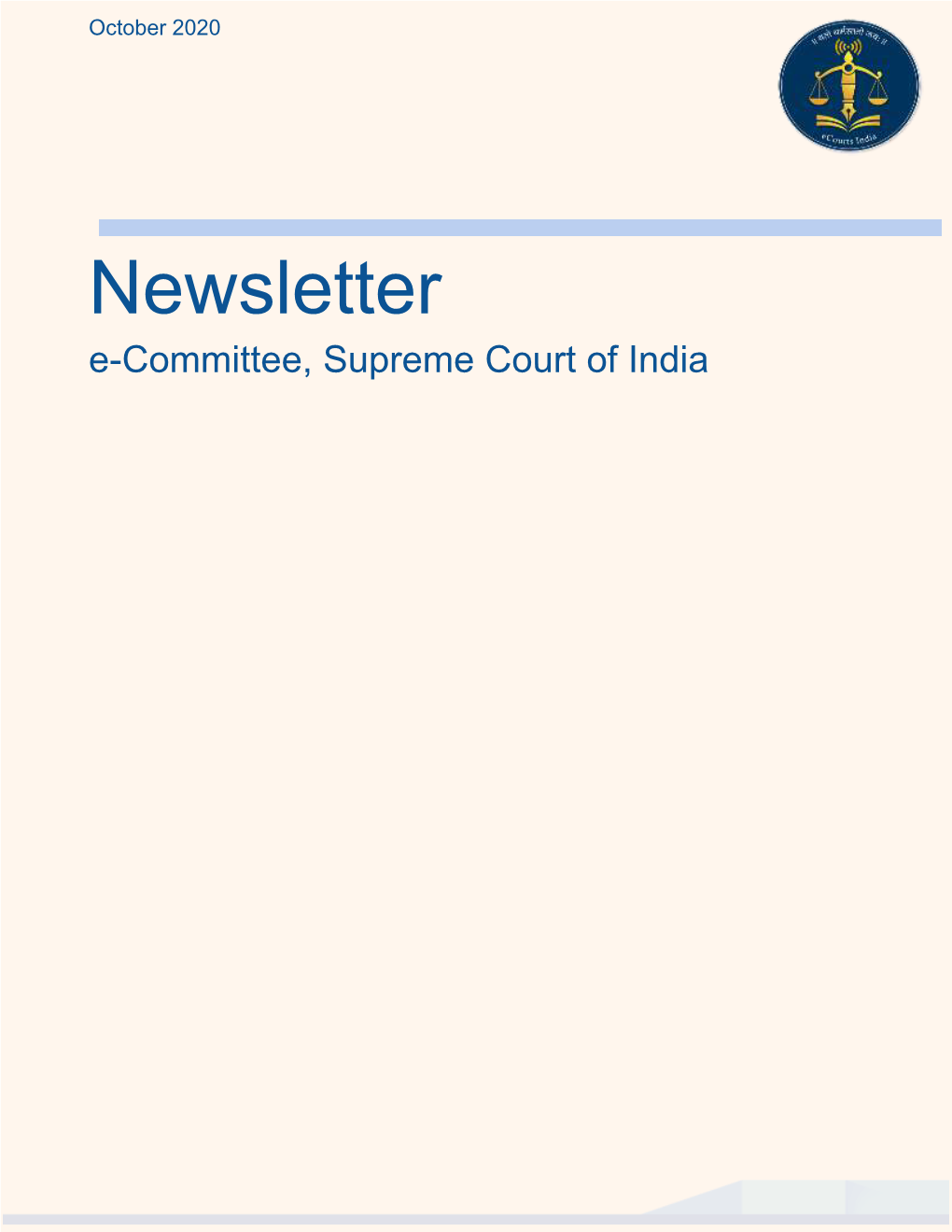 Newsletter E-Committee, Supreme Court of India October-2020