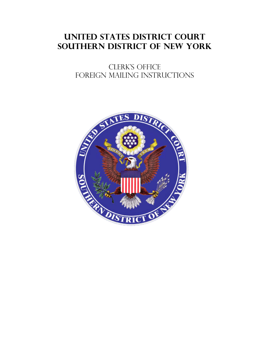 United States District Court Southern District of New York